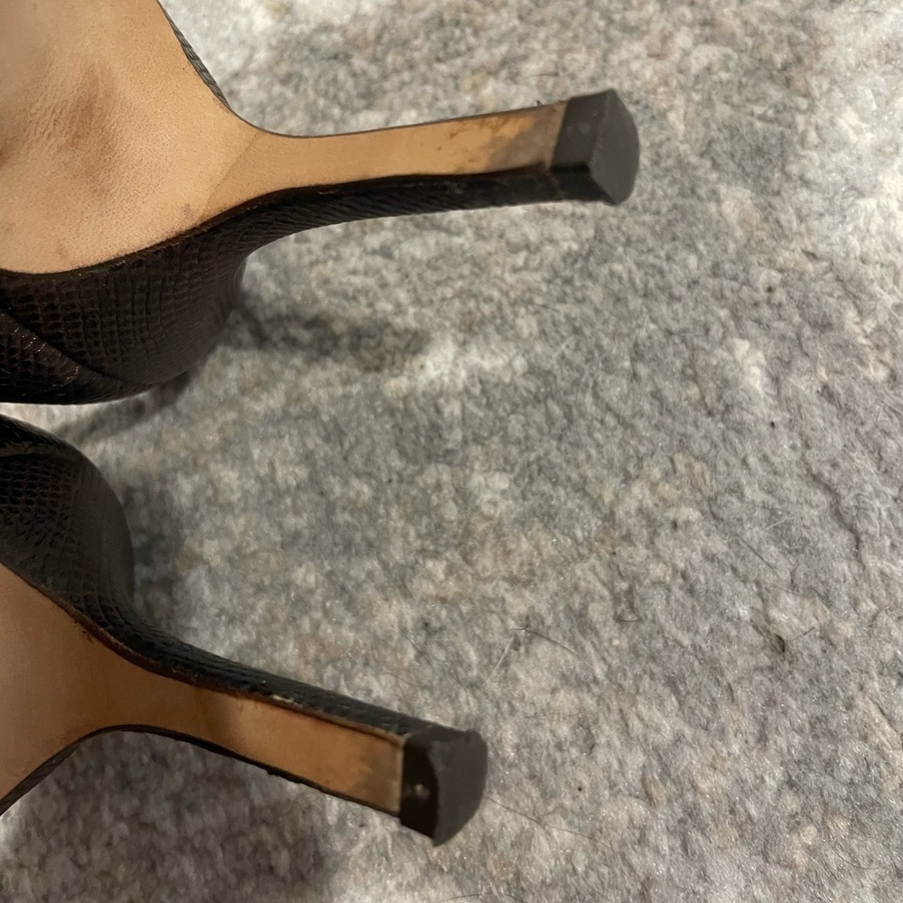 Amalfi Heels Bronze Made In Italy Leather Shoes Bow Detail Size 9B - Picture 14 of 15